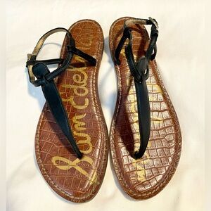 *EUC* SAM EDELMAN Gigi Embossed Thong Sandals - Women’s Size 7 1/2 -Ankle Strap